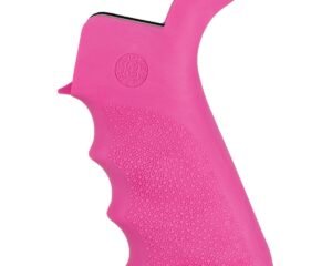 Hogue AR-15/M-16 Rubber Beavertail Grip with Finger Grooves-Pink