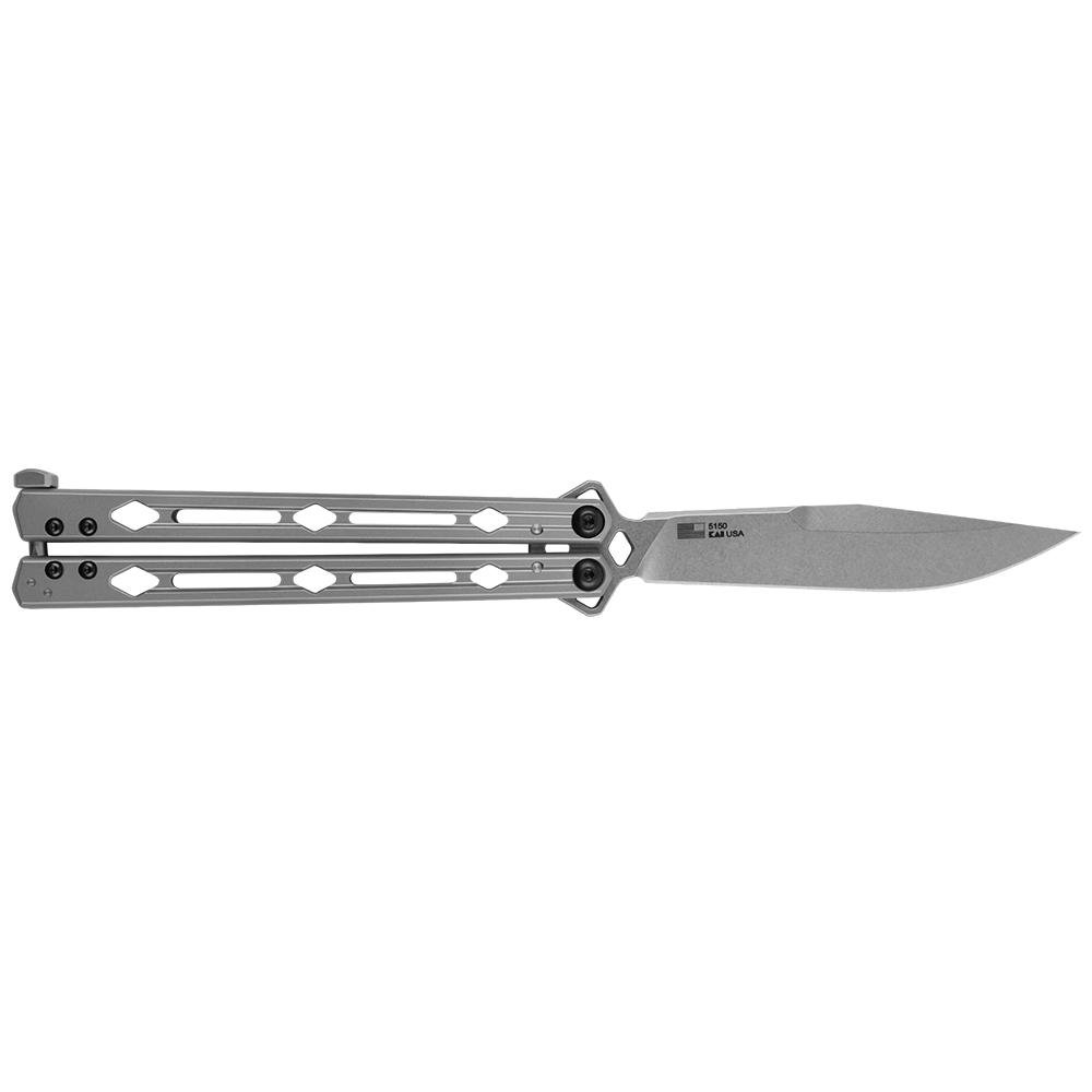 Kershaw Lucha Folding Knife 4-3/5" Drop Point Blade Silver