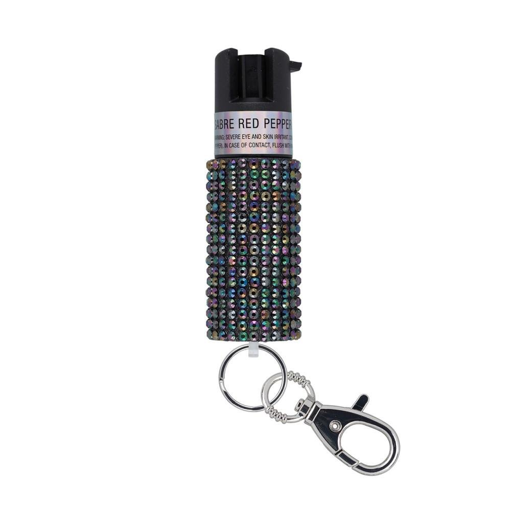 Sabre Jeweled Pepper Spray with Key Ring Black