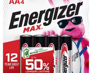 Energizer E91BP4 AA Max Silver 1.5V Alkaline, Qty (4) Single Pack