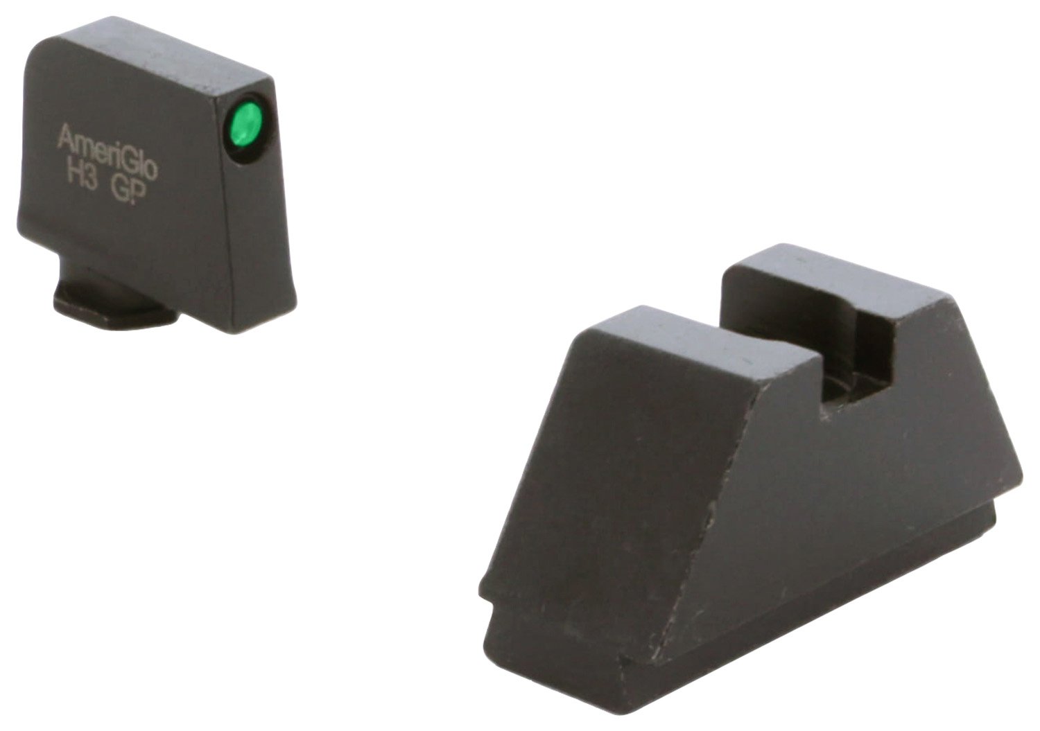 AmeriGlo GL810 Optic Compatible Sight Set for Glock 2XL Tall Green Tritium Black Outline Front Sight-Black Rear Sight