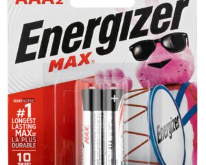 Energizer E92BP2 AAA Max Black/Silver 1.5V Alkaline Qty (2) Single Pack