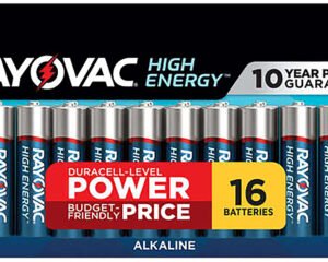 Rayovac 81516LT03 AA HIGH ENERGY Alkaline Batteries  Silver/Blue 1.5 Volts 2,700 mAh (16) Single Pack