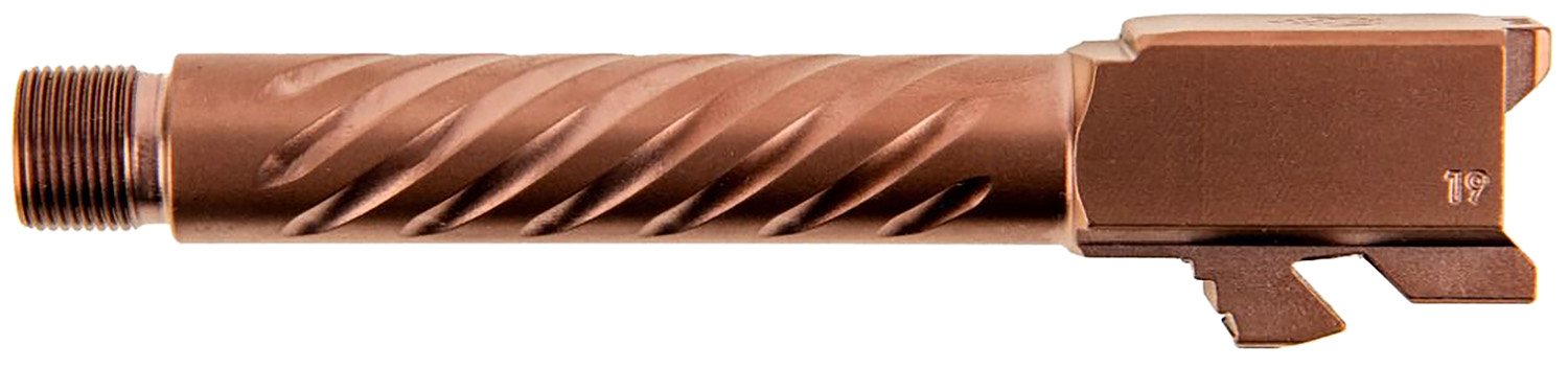 Ballistic Advantage BAPSG195T3R Premium Series 9mm Luger Fits Glock 19 Gen 3-5 Spiral Fluted Threaded Copper PVD Stainless Steel