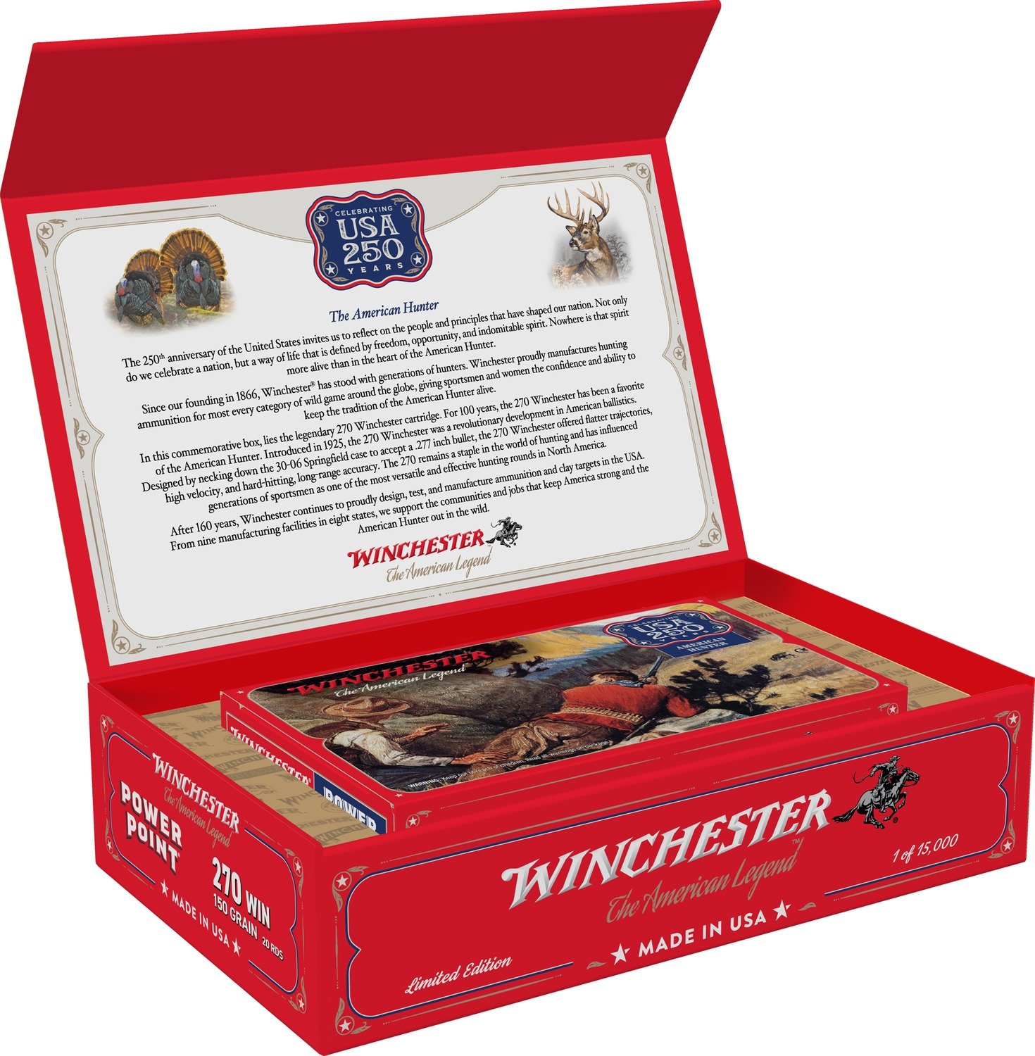 Winchester Ammo X270250 USA 250th Commemorative Box Series 270Win 150gr Power Point 20 Per Box/6 Case