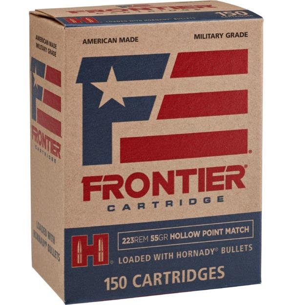 Hornady Frontier Rifle Ammunition .223 Rem 55 gr HP-MATCH 150/ct (Oriented)