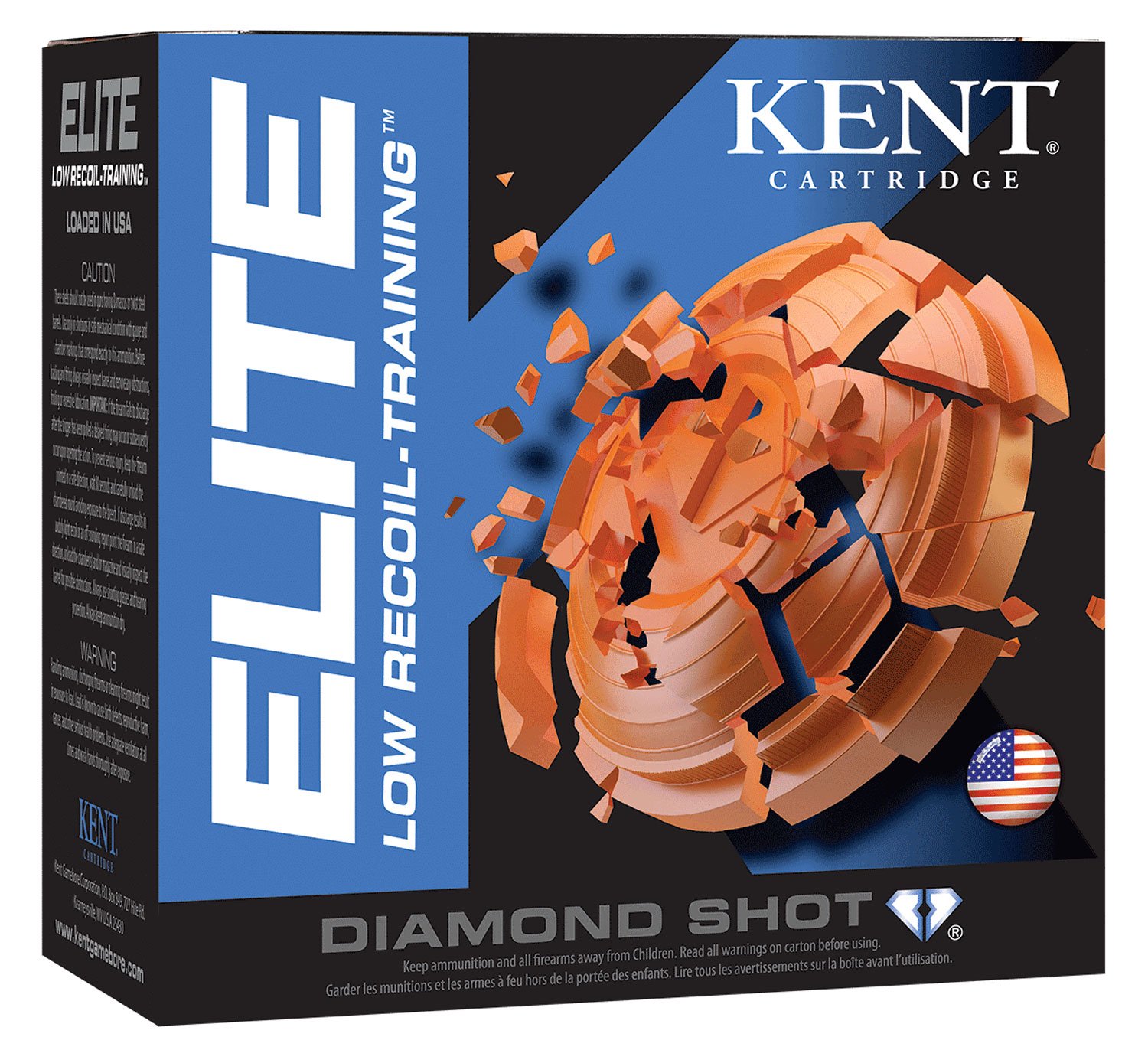 Kent Cartridge E12L248 Elite Low Recoil-Training 12Gauge 2.75" 7/8oz 8Shot 25 Per Box/10 Case