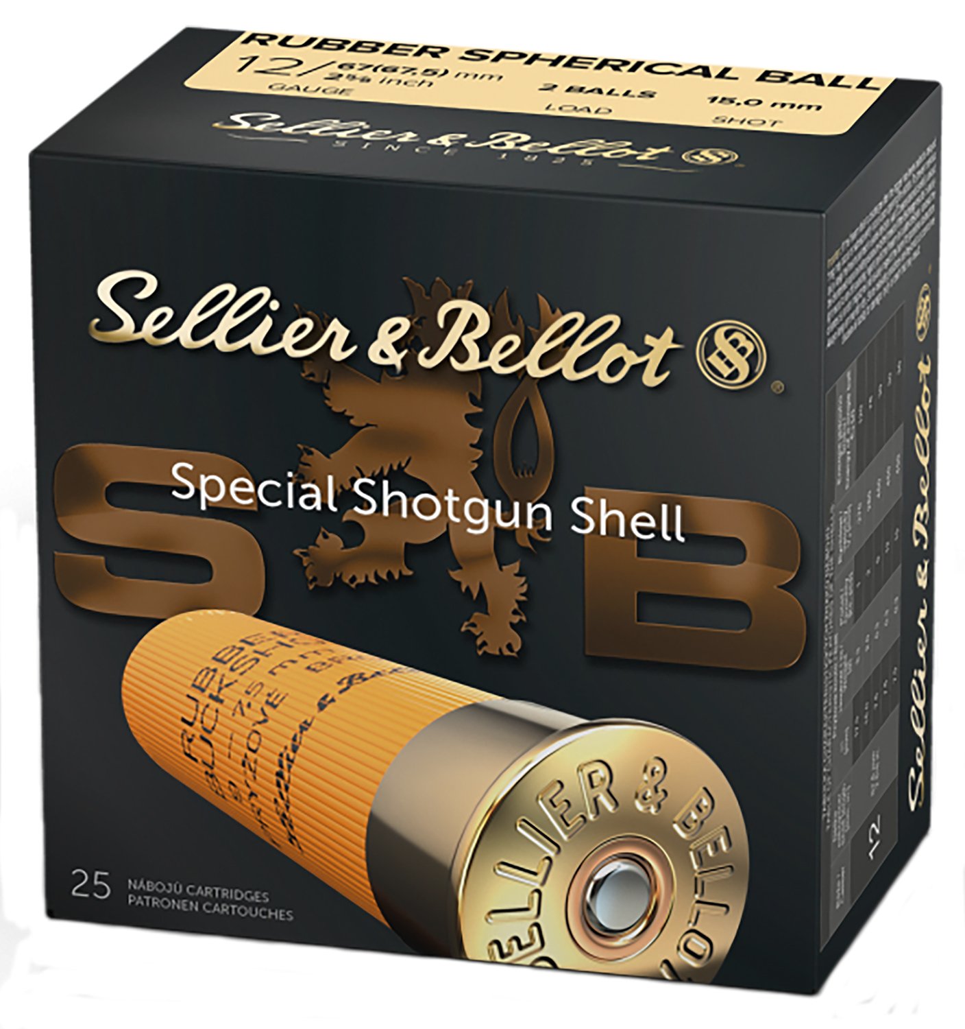 Sellier & Bellot SB12RBB Shotgun 12Gauge 2.75" Rubber 25 Per Box/10 Case