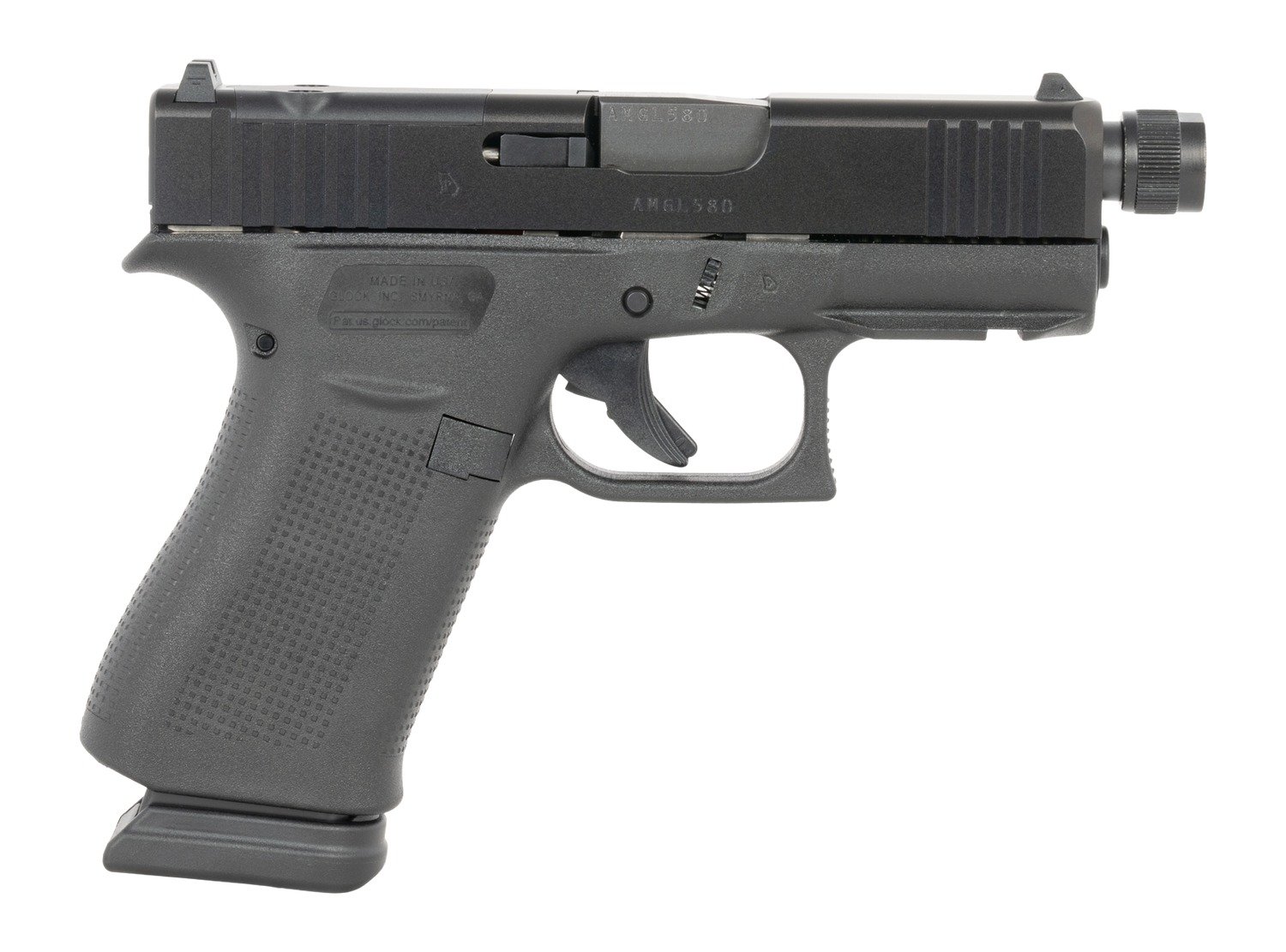 Glock UX4350201FRMOSTB G43X 9mm Luger 10+1 3.41" Black Threaded Barrel, Black Steel Optic Ready/Serrated Slide, Black Polymer Frame w/Accessory Rail, Ambidextrous