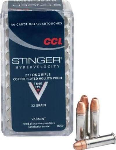 CCI 22 LR Stinger Hyper Velocity CCI0050 32gr CPHP 50 rounds