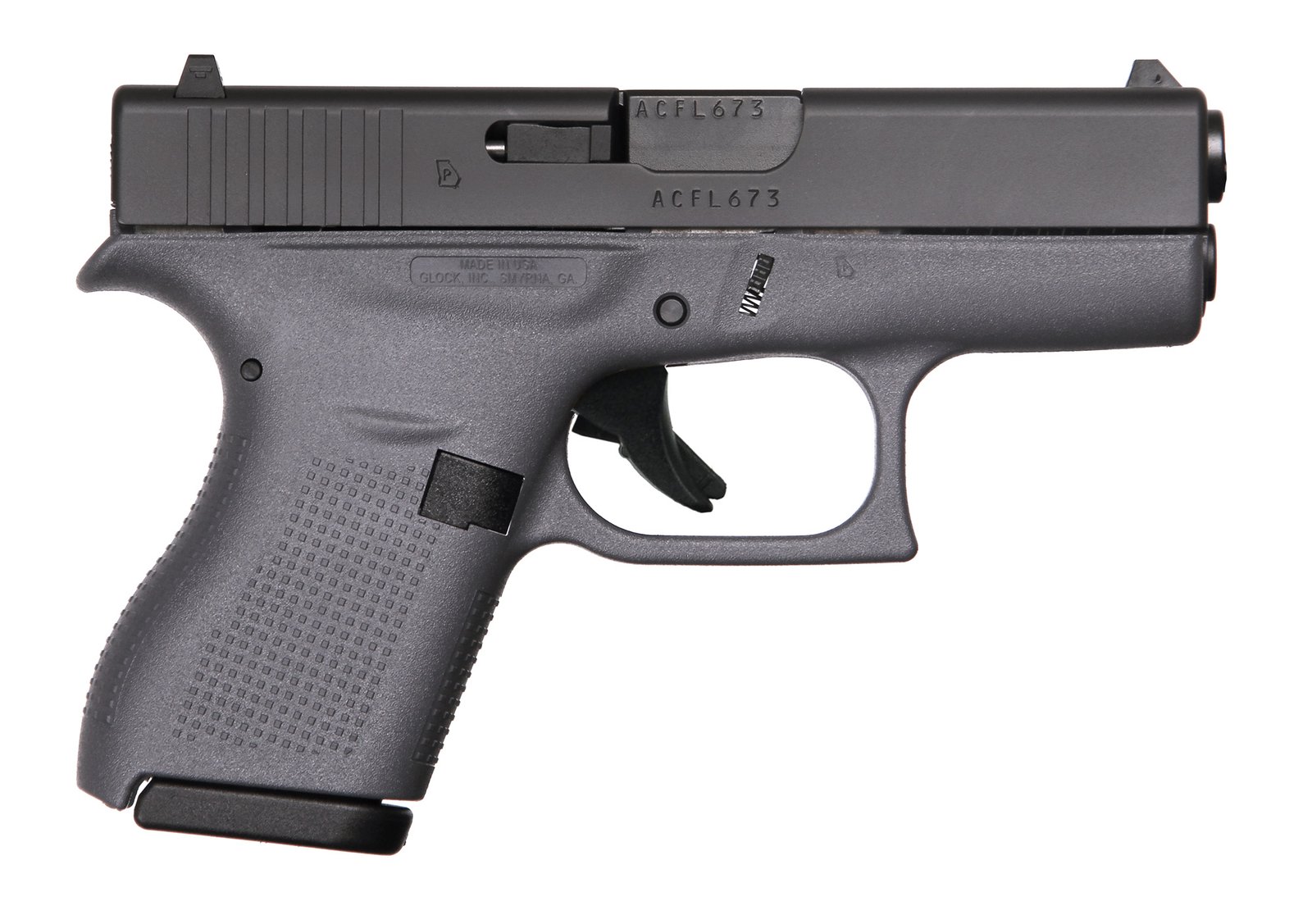 GLOCK G42 G3 GRAY 380ACP 6+1 3.25 #