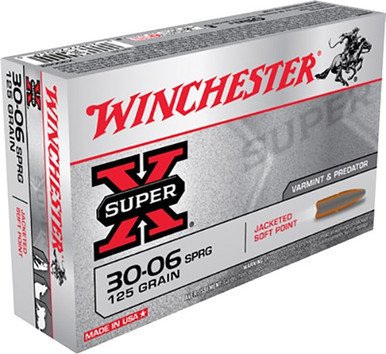 Winchester 30-06 Springfield Ammunition X30062 125 Grain Jacketed Soft Point 20 Rounds